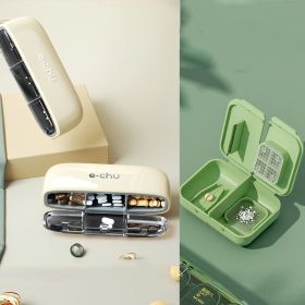 Portable Pill Organizer 3 Times A Day Pill Box Compartments Travel Pill Holder for Vitamins Medicines Small Pocket Medicine Case (Color: White with cutter)