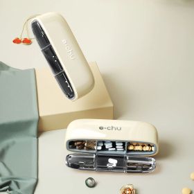 Portable Pill Organizer 3 Times A Day Pill Box Compartments Travel Pill Holder for Vitamins Medicines Small Pocket Medicine Case (Color: White)