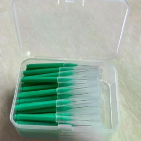80/160 Pcs/Box I-type push pull interdental brush 0.6-1.5Mm Cleaning Between Teeth Oral Care Orthodontic I Shape Tooth Floss (Color: 80pcs 0.8 mm Green)