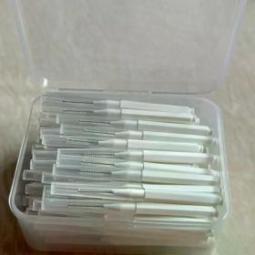 80/160 Pcs/Box I-type push pull interdental brush 0.6-1.5Mm Cleaning Between Teeth Oral Care Orthodontic I Shape Tooth Floss (Color: 80pcs 0.7 mm white)