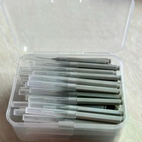 80/160 Pcs/Box I-type push pull interdental brush 0.6-1.5Mm Cleaning Between Teeth Oral Care Orthodontic I Shape Tooth Floss (Color: 80pcs 0.6 mm grey)