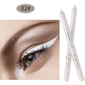 Waterproof Eyeliner Long Lasting Pencil Colourful Pigment Blue Black White Color Gel Eye Liner Pen Makeup Eye Beauty Cosmetics (Color: 02 White)
