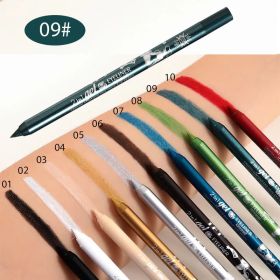 Waterproof Eyeliner Long Lasting Pencil Colourful Pigment Blue Black White Color Gel Eye Liner Pen Makeup Eye Beauty Cosmetics (Color: 09 Light blue)