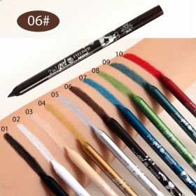 Waterproof Eyeliner Long Lasting Pencil Colourful Pigment Blue Black White Color Gel Eye Liner Pen Makeup Eye Beauty Cosmetics (Color: 06 Coffee)